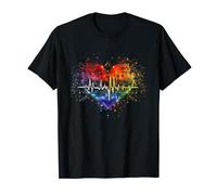 LGBT Heartbeat Watercolor LGBT Parade Gay Pride Rainbow T-Shirt