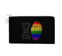LGBT It's My DNA Portable Canvas Coin Purse Fashion Pencil Case Travel Makeup Bag