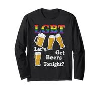 LGBT Let's Get Beers Tonight Funny Beer Drinking Long Sleeve T-Shirt