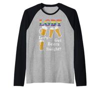 LGBT Let's Get Beers Tonight Funny Beer Drinking Raglan Baseball Tee