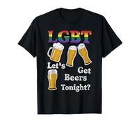 LGBT Let's Get Beers Tonight Funny Beer Drinking T-Shirt