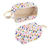 LGBT LGBTQ Gift Rainbow Popsicles Clear Cosmetic Bag Love is Love Gift Lesbian Ladies Gift LGBTQ Pride Gift (Ice Bag)