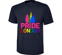 LGBT - London Pride T-Shirt Gay Pride Festivel Lesbians Parade Rainbow Colours Gay Joke Adullts Tee Top (Navy, 3XL)