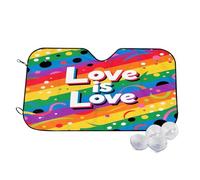 LGBT Love is Love Dots Wind Sun Shade for Car Sun Visor Foldable Vehicle Sunshade 27.5×51.2 Inch