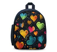 LGBT Love Rainbow Heart Cute Backpack Small Daily Daypack Travel Shoulder Bag with Adjustable Strap Funny Graphic