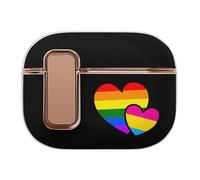LGBT Pansexual Double Love Hearts Trendy Bluetooth Earbuds Protector Printed Wireless Earbud Case Covers Compatible with Airpods Pro 2