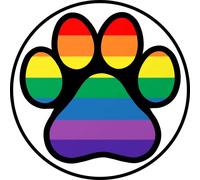 LGBT Paw Pet Friendly Rainbow Pride Bumper Sticker - LGBTQIA Premium Vinyl Decal 3 x 3" | for Cars Auto-mobiles Windows Bottles Kitty Cat Dog Puppy Circle Sign + Better Than Magnets Sticks Anywhere