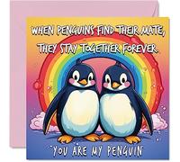 LGBT Penguin Valentines Anniversary Card, You Are My Penguin