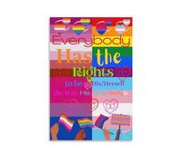LGBT Poster Rainbow Flag Equality Campaign The Human Rights Happy Pride Month Posters Art Print Wall Photo Paint Poster Hanging Picture Family Decor 12x18inch(30x45cm)