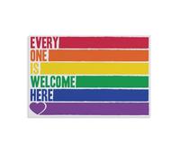 LGBT Poster Rainbow Flag Happy Pride Month Inclusion Quotes Everyone Is Welcome Here Canvas Painting Poster Wall Art Decorative Picture Prints Modern Decor 12x18inch(30x45cm)