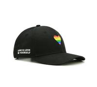 LGBT Pride Baseball Cap for Men Women, Gay Lesbian Love Embroidered Rainbow Heart Hat Black