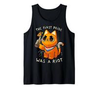 LGBT Pride Cat - First pride was a riot Tank Top