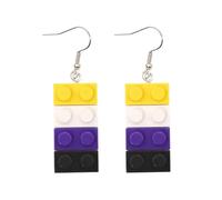 LGBT Pride Flag Building Bricks Earrings Acrylic LGBT Rainbow Building Block Drop Dangle Earrings Gay Bisexual Transgender Lesbian Pride Month Costume Accessories, Acrylic, No Gemstone