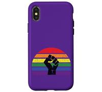 LGBT Pride Flag Fist BLM Black Lives Matter Vintage Back Case for iPhone X/XS