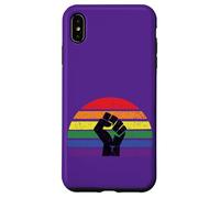 LGBT Pride Flag Fist BLM Black Lives Matter Vintage Back Case for iPhone XS Max