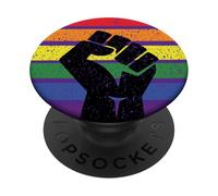 LGBT Pride Flag Fist BLM Black Lives Matter Vintage Back PopSockets Adhesive PopGrip