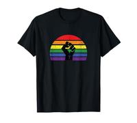 LGBT Pride Flag Fist BLM Black Lives Matter Vintage Back T-Shirt