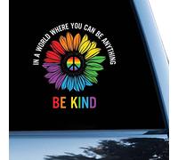 LGBT Pride Gay Lesbian Car Decal Window Decal Be Kind Peace Rainbow Sunflower Vinyl Sticker for Cars Trucks LGBT Pride Car Stickers 6 inch