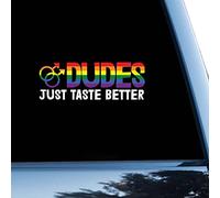 LGBT Pride Gay Lesbian Car Decal Window Decal Dudes Just Taste Better Vinyl Sticker for Cars Trucks Gay Pride LGBT Equality Lesbian Car Stickers 6 inch