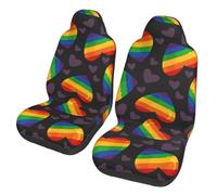 Lgbt Pride Gay Rainbow Heart,Car Seat Cover Front Seat Covers/Protectors For Car 2pcs