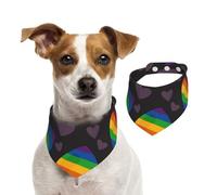 Lgbt Pride Gay Rainbow Heart,Dog Bandanas Cotton Pet Scarf Adjustable Bibs for Pet,M