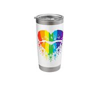 LGBT Pride Lips with Hearts, Rainbow Colors Stainless Steel Insulated Tumbler