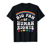 LGBT Pride Month Big Fan of Human Rights Equality Rainbow T-Shirt