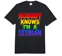 LGBT Pride - Nobody Knows I'm A Lesbian Comfort Colors Adult Heavyweight T-Shirt