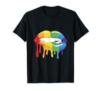 LGBT Pride Pop Art Sensual Lip Bite Paint-Drip Design T-Shirt