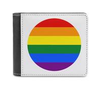 LGBT Proud Flag of Japan Leather Men's Bifold Wallet Minimalist Credit Card Holder Simple Coin Purse with Hidden Slots