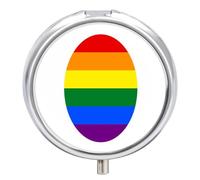 LGBT Proud Flag of Japan Portable Pill Organizer with 3 Compartments Round Medicine Box Compact Travel Pharmacy Case