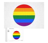 LGBT Proud Flag of Japan Wooden Puzzle Letter on Back Adults Difficult Jigsaw Puzzles for Home Decor Birthday Gift