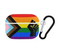 LGBT Proud Flag with Raised Fist Cute Case Compatible with AirPods Pro Protective Cover with Keychain