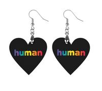LGBT Proud Human Cute Wooden Earrings for Women Dangling