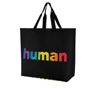 LGBT Proud Human Large Tote Bag Reusable for Shopping