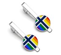 LGBT Proud Norway Flag Tie Clips for Men Classic Necktie Tie Bars Tie Pins for Wedding Business
