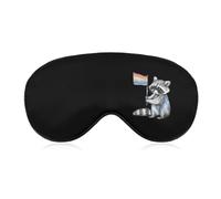 LGBT Proud Raccoon Comfortable Sleep Eye Mask Soft Covers for Sleeping with Adjustable Strap