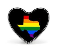 LGBT Proud Texas Flag Map Heart Brooch Cute Badge Lapel Pins