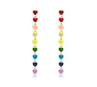 LGBT Rainbow Earrings For Women Colorful Heart Gay Pride Earring Lesbian Rainbow Earrings for Pride Month Accessories, One Size, Metal, No Gemstone