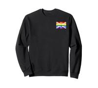 LGBT Rainbow Flag British Flag Pocket Gay Pride Love Womens Sweatshirt