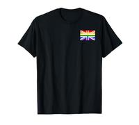 LGBT Rainbow Flag British Flag Pocket Gay Pride Love Womens T-Shirt