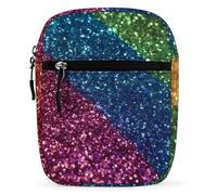 LGBT Rainbow Flag Glitter Small Crossbody Bag for Men Women