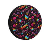 LGBT Rainbow for Pride Rv Tire Cover Adjustable Spare RV Tire Cover 14-17 Inch Tire Covers for Trailers SUV Truck and Many Vehicles Car Accessories