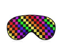 LGBT Rainbow Gay Pride Flag Colorful Plaid Sleep Eye Mask Blocks Light Cover Eyeshade for Men Women