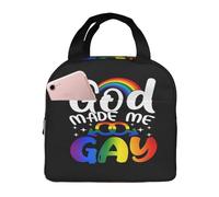 LGBT Rainbow Gay Pride Flag God me Gay Gay Pride Day Lunch Bag for Unisex Reusable Insulated Lunch Box Large Capacity Reusable Insulated Cooler