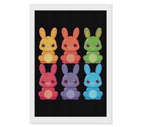 LGBT Rainbow Gay Pride Flag Kawaii Bunny Diamond Painting Kits for Adults Full Square Drill Diamond Art 8"x12"