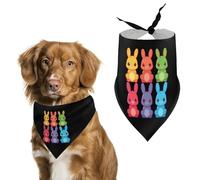 LGBT Rainbow Gay Proud Flag Cute Bunny Dog Bandana Adjustable Pet Scarf Bib Cute Triangle Handkerchief for Dogs Cats Gifts