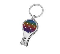 LGBT Rainbow Love Hearts Nail Clippers Fingernail Toenail Clipper Cutters Care Tools for Adult