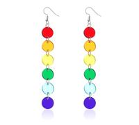 LGBT Rainbow Pride Earrings for Women Lesbian Bisexual Pansexual Asexual Gender Fluid Progress Acrylic Heart Love Earrings LGBTQ Pride Jewelry for Pride Month, Acrylic, No Gemstone