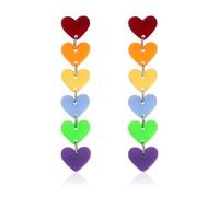 LGBT Rainbow Pride Earrings for Women Lesbian Bisexual Pansexual Asexual Gender Fluid Progress Acrylic Heart Love Earrings LGBTQ Pride Jewelry for Pride Month, Acrylic, No Gemstone